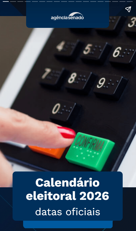 Calendário eleitoral 2026 - Webstory
